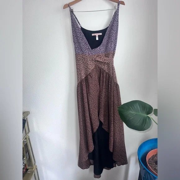 Anthropologie Hutch ELMA High Low Wrap Dress Pink/Peach/Copper XS - Picture 4 of 5